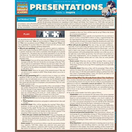 Barcharts Presentations Quickstudy Easel 9781423218227